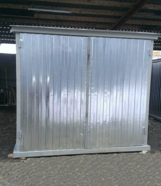 Модуль с воротами из 1 блок-контейнера с утеплением  (гараж/склад/мастерская)